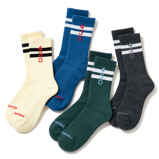 430 FOURTHIRTY CM NUMBER LINE LONG SOX ソックス ベージュ グレー ブルー グリーン 4カラー FTY-26-182