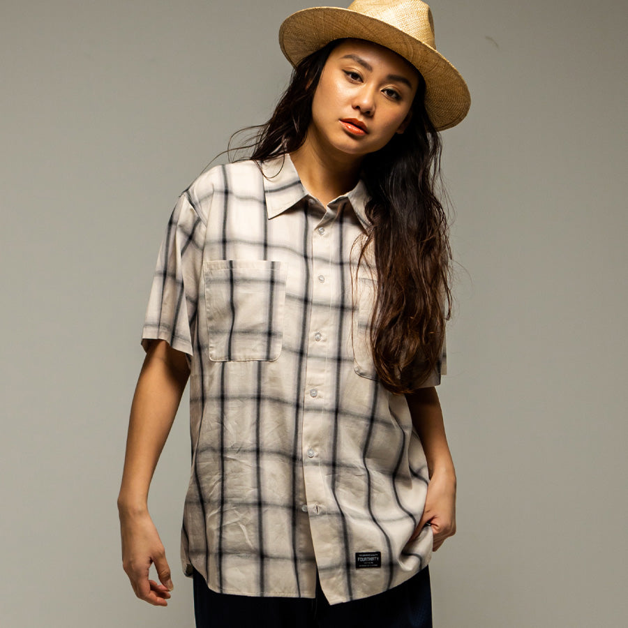430 S/S OMBRE CHECK SHIRT モデル着用イメージ