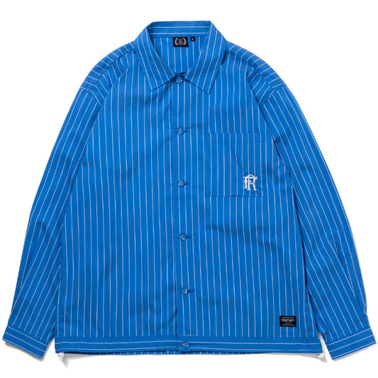 430 STRIPE COACH JACKET ブルー 正面 平置き