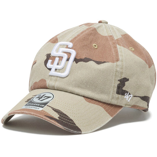 '47 CLEAN UP サンディエゴ・パドレス DESERT CAMO キャップ デザートカモ ホワイト 左斜め 15173403