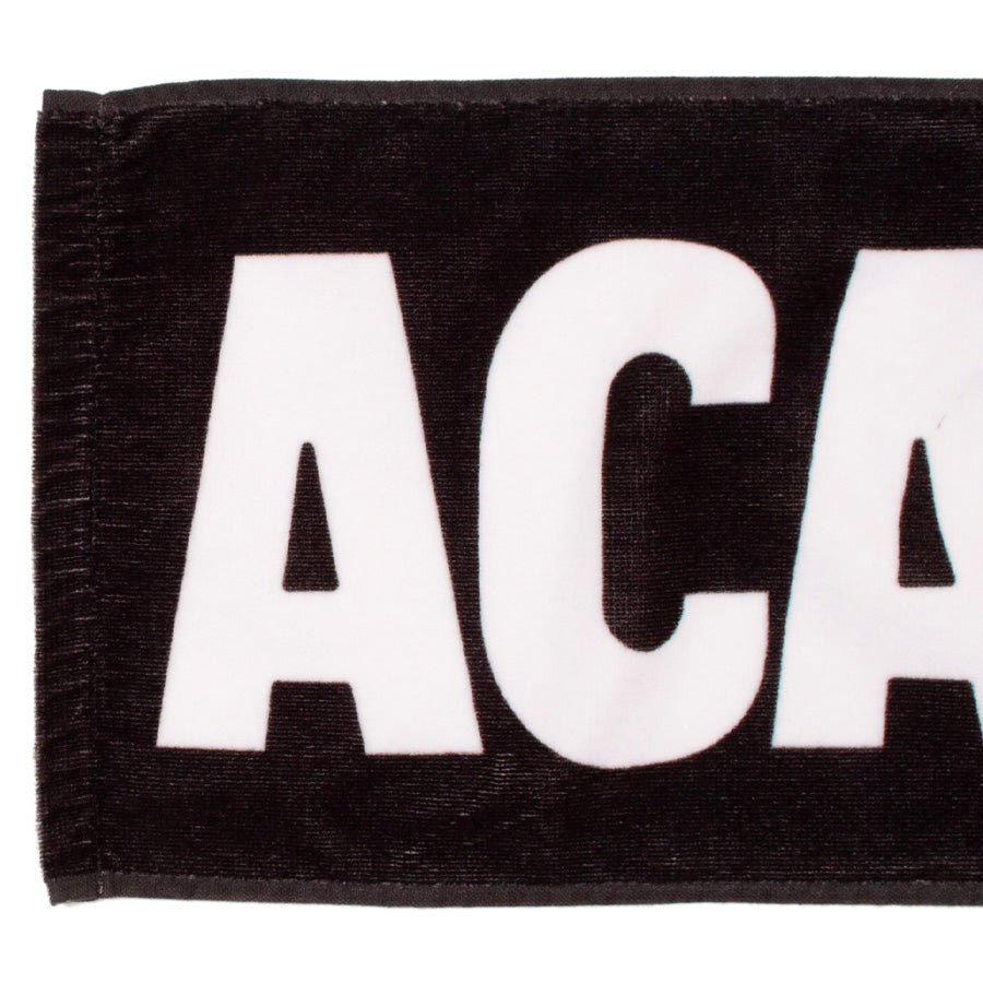 ACAPULCO GOLD BLACK LABEL LOGO SCARF TOWEL ブラック 左部分アップ AG26SM003