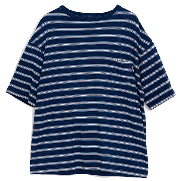 APPLEBUM】Indigo Border T-shirt XXL-