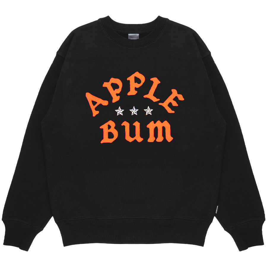 アップルバム スウェット 裏起毛 APPLEBUM 3 STARS CREW SWEAT メンズ トレーナー 2420405 – BLACK STORE