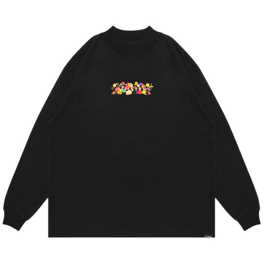 APPLEBUM ( アップルバム ) FLOWERS LOGO MOCKNECK L/S T-SHIRT 長袖 モック Tシャツ