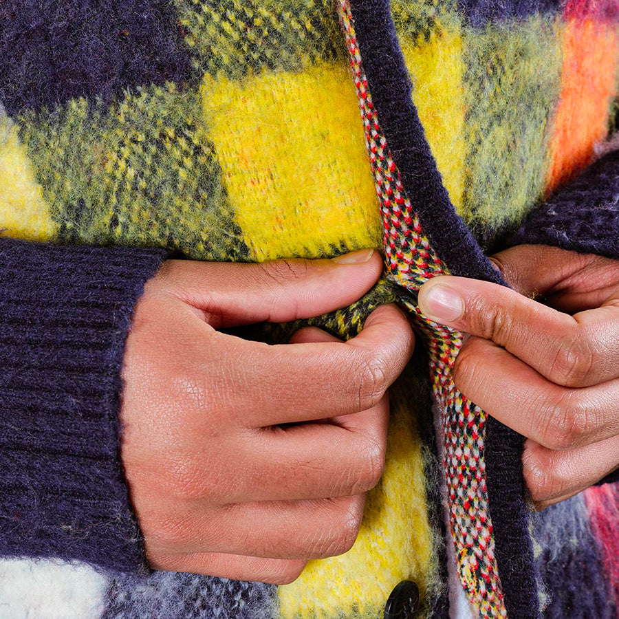APPLEBUM ( アップルバム ) CHECK KNIT CARDIGAN ニット カーディガン