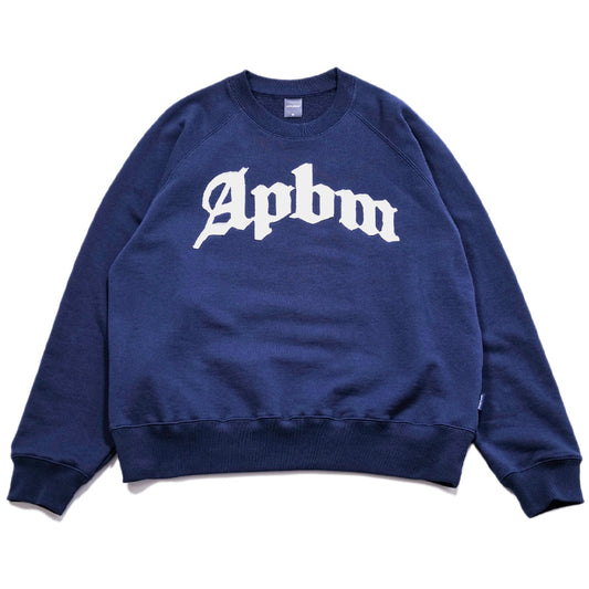 APPLEBUM Apbm Crew Sweat 13oz ネイビー 正面