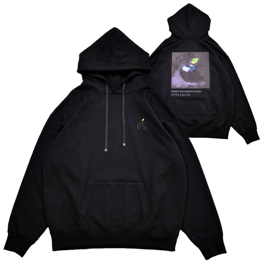 APPLEBUM BLACK APPLE Sweat Parka 17oz ブラック 正面 背面