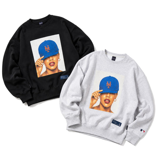 APPLEBUM METS GIRL CREW SWEAT クルースウェット ブラック アッシュ 2カラー ML2620405M