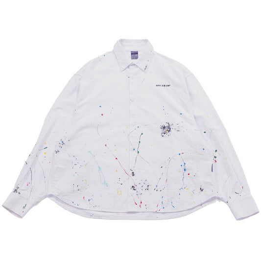APPLEBUM Paint Oversize Shirt ホワイト 正面