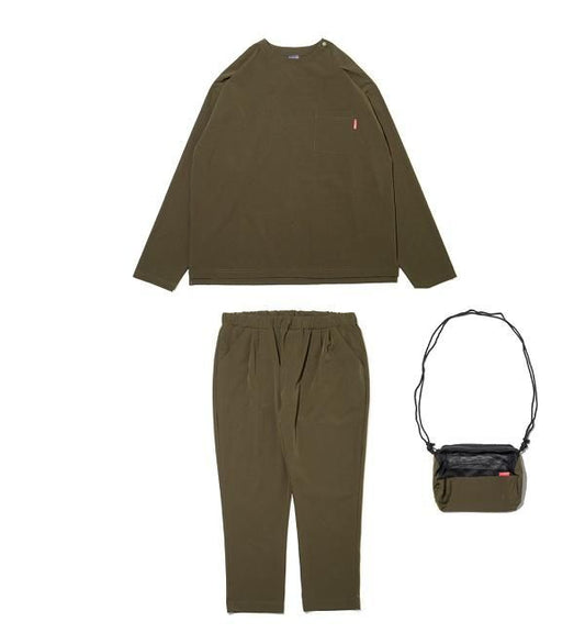 APPLEBUM RELAX SET UP IN OUT LONG SLEEVE オリーブ 正面