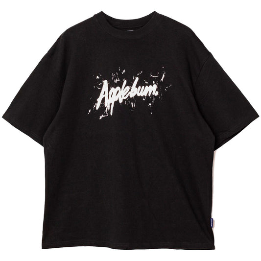 APPLEBUM Spray Tag T-shirt 12oz ブラック 正面