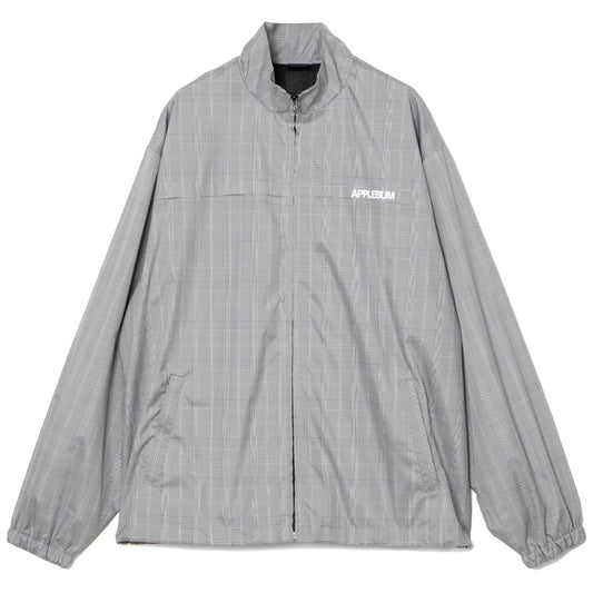 APPLEBUM チェックタフタトラックジャケット グレンチェック 正面平置き