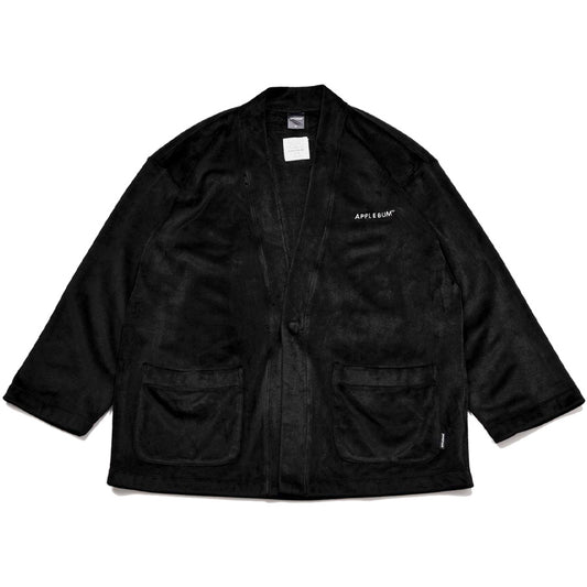 APPLEBUM ベロアカーディガン ブラック 正面