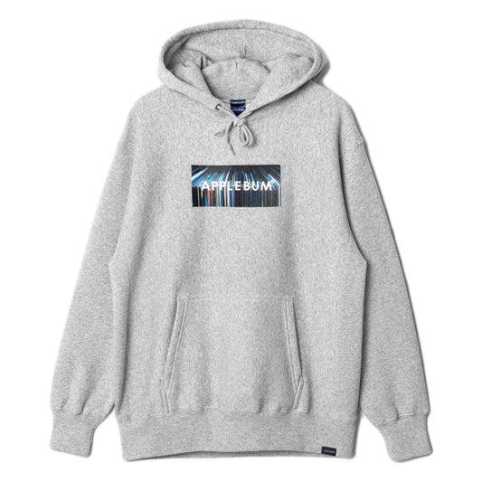 APPLEBUM Vinyl Box Logo Sweat Parka 12oz ヘザーグレー 正面