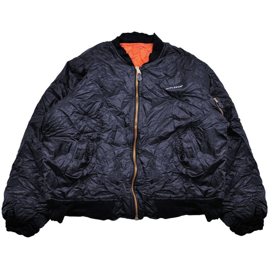 APPLEBUM Wrinkled MA-1 Jacket ブラック 正面