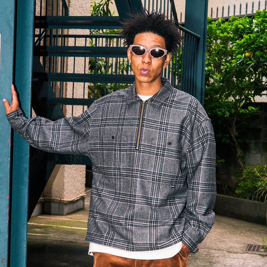 HAIGHT ( ヘイト ) FLANNEL HALF ZIP SHIRT フランネル ハーフジップ シャツ