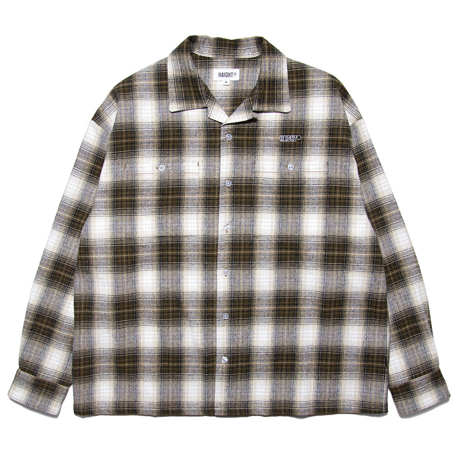 HAIGHT ( ヘイト ) OMBRE CHECK OPEN COLLAR SHIRT オンブレチェック