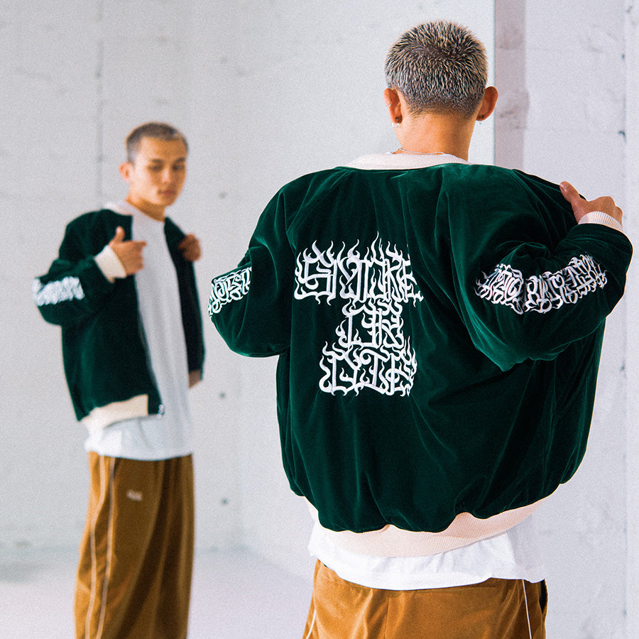 HAIGHT × CASPER ( ヘイト × キャスパー ) FLAMES LOGO VELOUR JACKET ベロアジャケット アウター