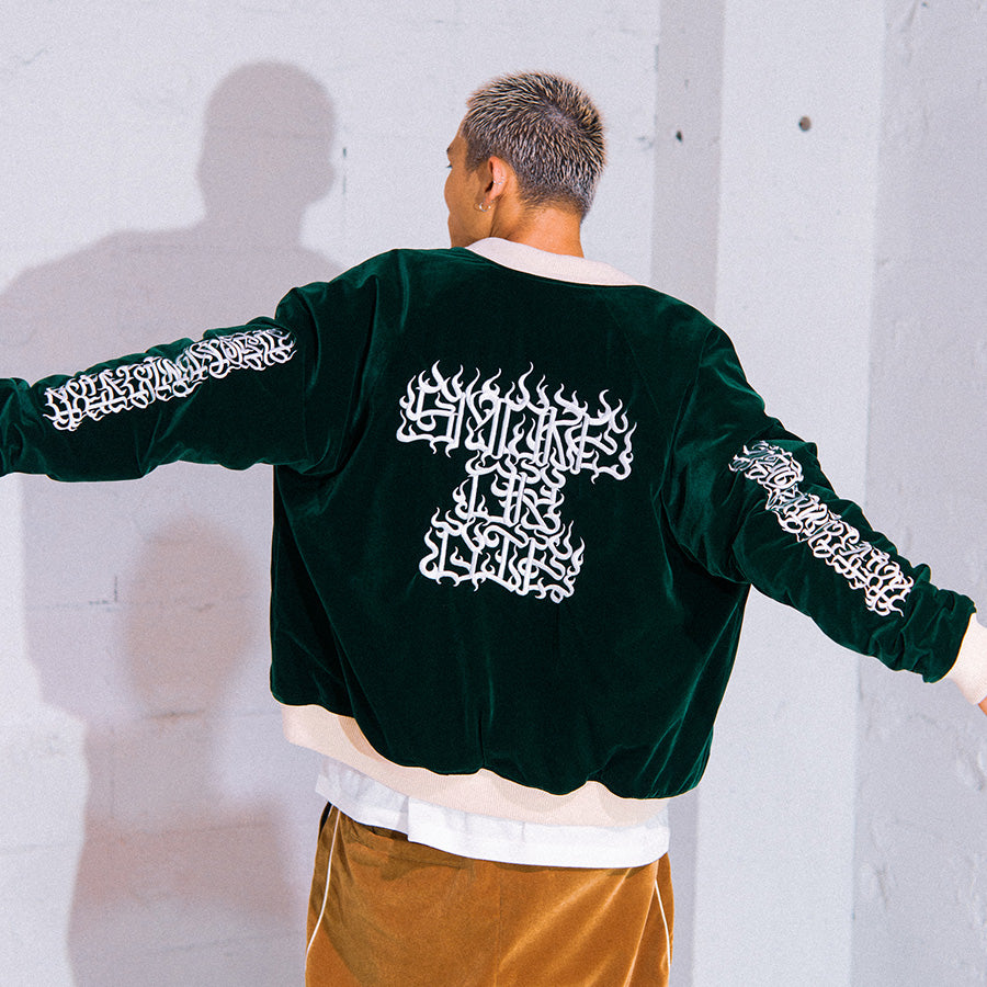 HAIGHT × CASPER ( ヘイト × キャスパー ) FLAMES LOGO VELOUR JACKET ベロアジャケット アウター