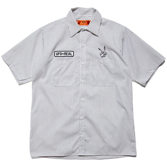 UFO Is Real Stripe Work Shirt
