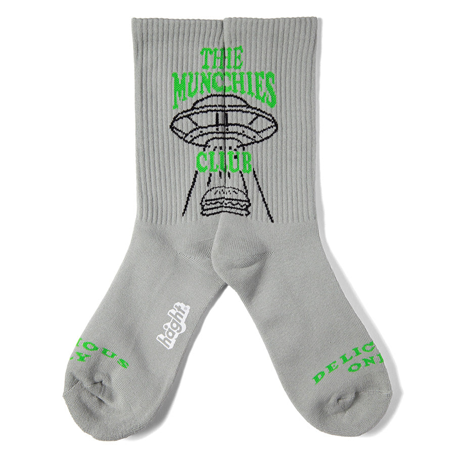 HAIGHT M.C BURGER SOCKS ソックス グレー グラフィック ロゴ全体 HTAW-267005