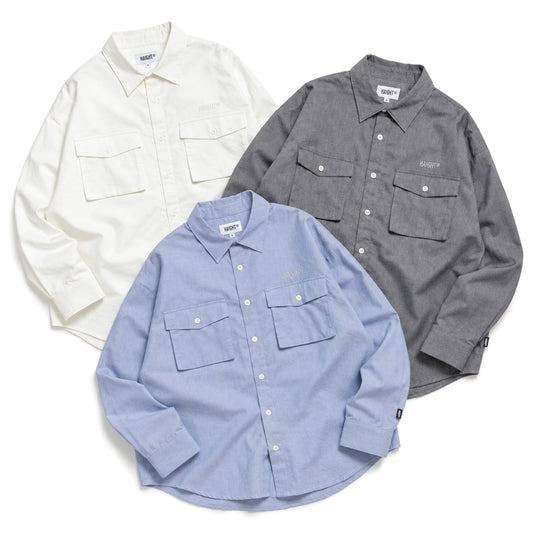 HAIGHT OXFORD SHIRT オックスフォードシャツ ホワイト チャコール ライトブルー 3カラー HTAW-264001