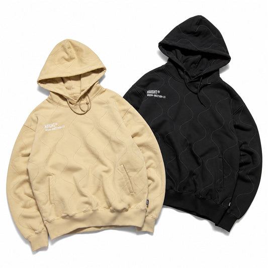 HAIGHT QUILTING HOODIE スウェット パーカー ブラック ベージュ 2カラー HTAW-263001