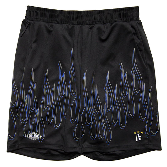 HAIGHT フレイムスサッカーショーツ ブラック 正面平置き