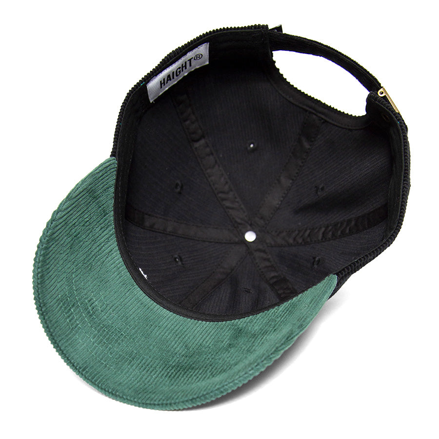 HAIGHT TWO-TONE COUDUROY CAP コーデュロイ キャップ ブラック/グリーン 裏側全体 HTAW-266005