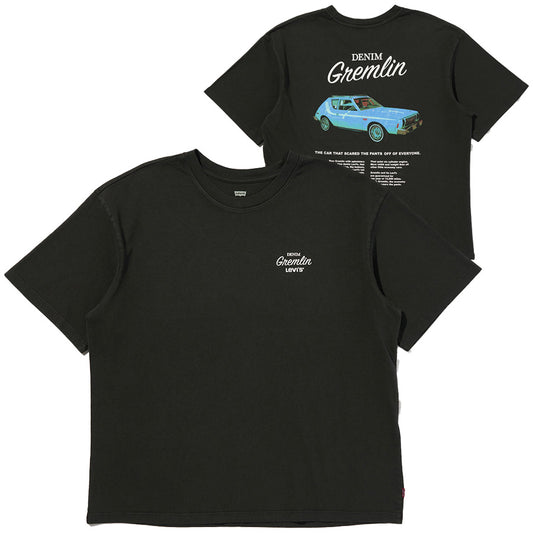 LEVI'S グラフィックボックスTシャツ ブラック 正面背面比較