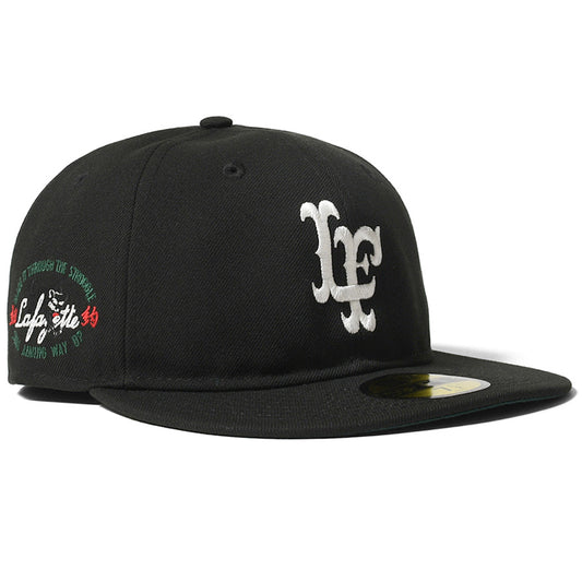 LFYT × NEW ERA LF LOGO 59FIFTY FITTED CAP PANTHER キャップ ブラック 右斜め LA261405