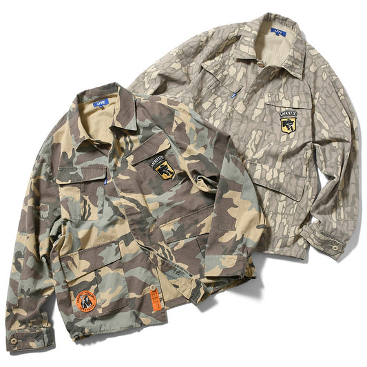 LFYT(エルエフワイティー)WASHED RIPSTOP FIELD SHIRT ウッドランドカモ バークカモ 2カラー LA260201