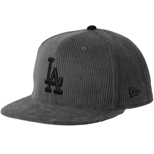 NEW ERA 59FIFTY Corduroy コーデュロイ ロサンゼルス・ドジャース キャップ グレー 左斜め向き 15137383