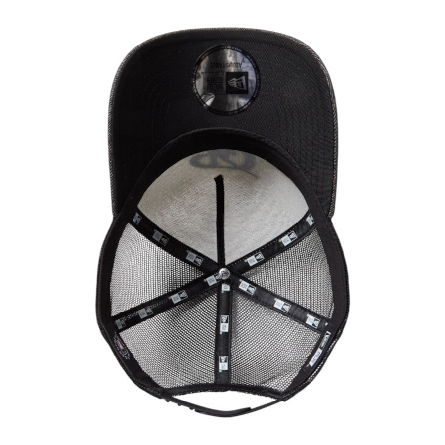 NEW ERA 9FORTY A-Frame Laser Burn Out Denim ドジャース クロームホワイト/ブラック 裏側 15137100