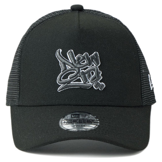 NEW ERA キッズ キャップ 9FORTY ブラック 正面