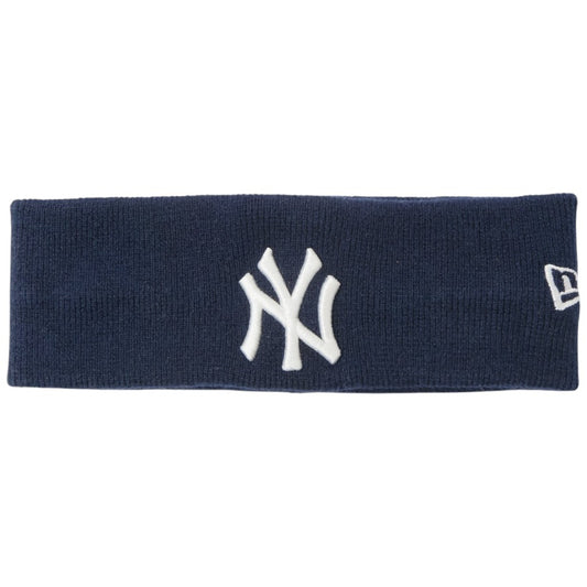 NEW ERA リブニットヘアバンド ニューヨーク・ヤンキース ネイビー 正面 平置き 15135190