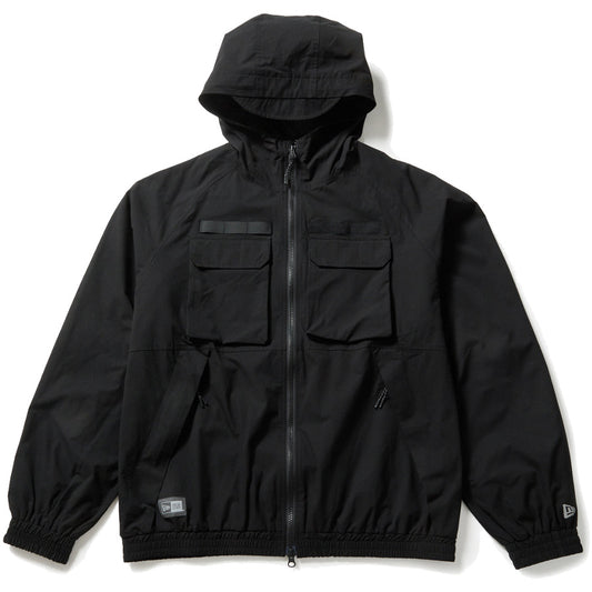 NEW ERA トラックジャケット ブラック 撥水 正面