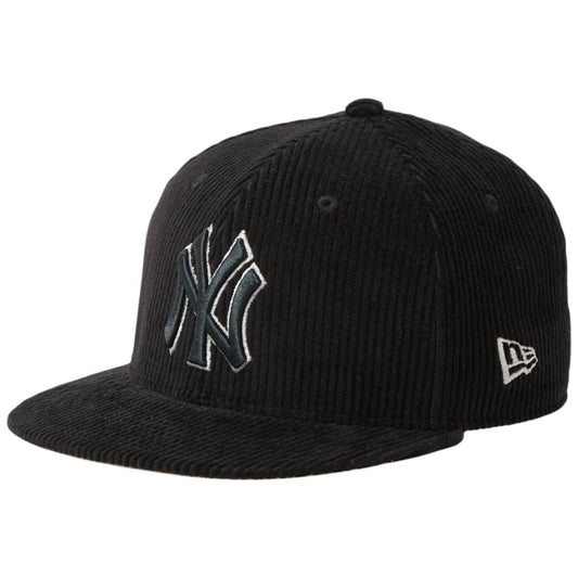 NEW ERA キッズ Youth 9FIFTY Corduroy ニューヨーク・ヤンキース ブラック 左斜め 15124955