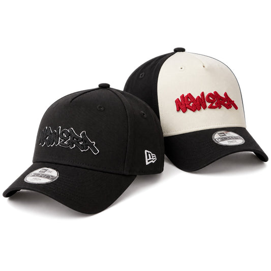NEW ERA Youth 9FORTY A-Frame Tagging Logo キッズ キャップ ブラック クローム/ブラック 2カラー 15124984 15124983