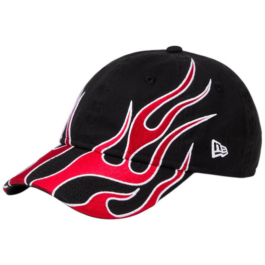 NEW ERA Youth 9TWENTY The Flame キッズ キャップ ブラック スカーレット 左斜め 15124998