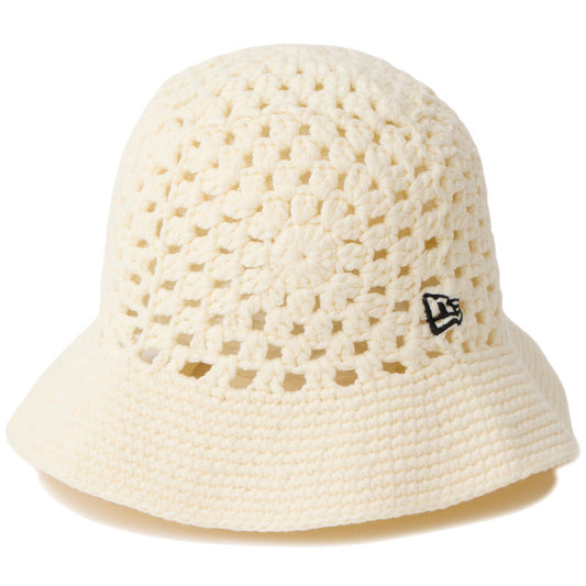 NEW ERA(ニューエラ) クロシェ ニットバケット オフホワイト 正面