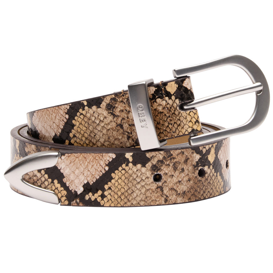 OBEY CLASSIC LEATHER BELT レザーベルト スネーク 正面 100050041-26F