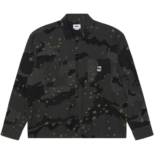 OBEY DESERT CAMO SHIRT 長袖シャツ デザートナイトカモ 正面 平置き 181200438-26H