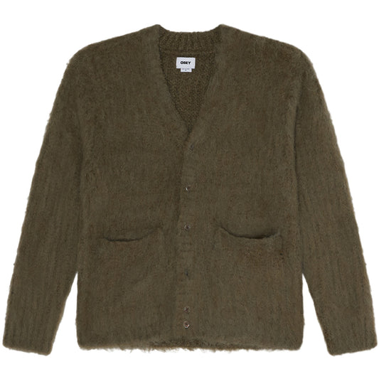OBEY PATRON CARDIGAN カーディガン ティーリーフ 平置き正面 151010025-26F
