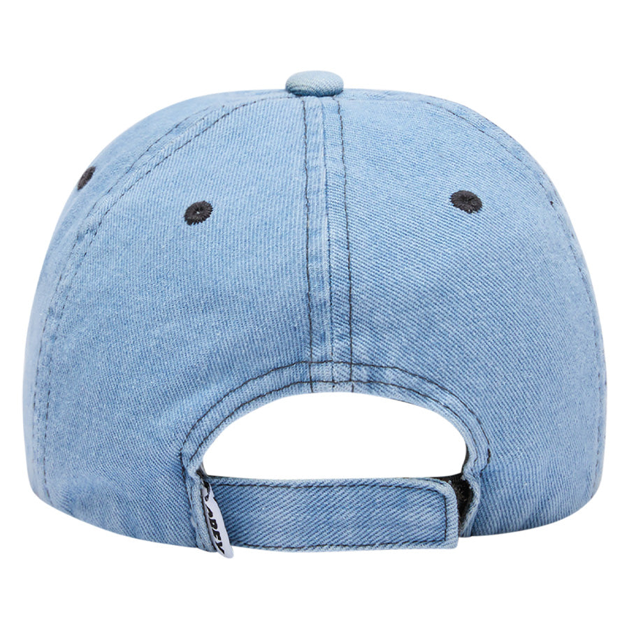 OBEY オベイ PIGMENT FLAMES 6 PANEL VELCRO BACK キャップ ライトインディゴ 背面 100580456-26H