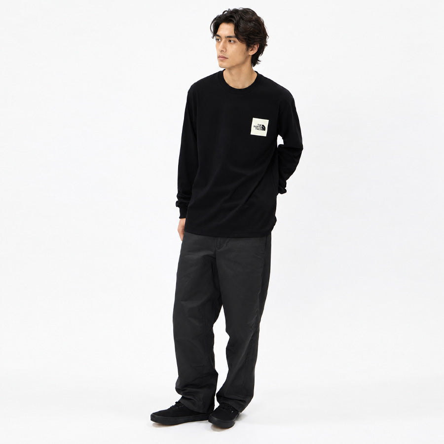 THE NORTH FACE ロングスリーブスクエアロゴティー ブラック モデル着用 NT82534