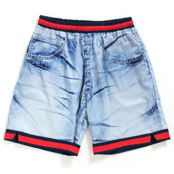 Denim Ice Wash Basketball Shorts BLACK STORE