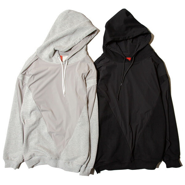 Sweat and Nylon Combi Hoodie