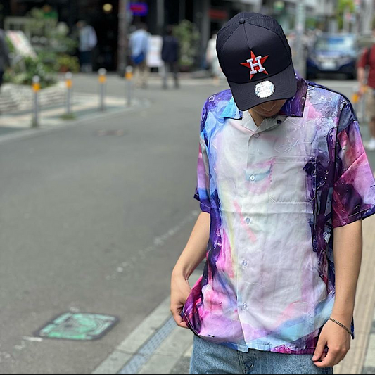 HAIGHT Purple Night Open Collar Shirt