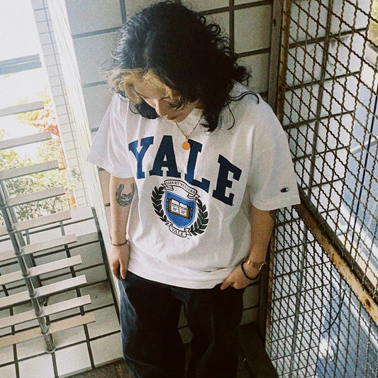 CHAMPION MADE IN USA YALE S/S TEE
